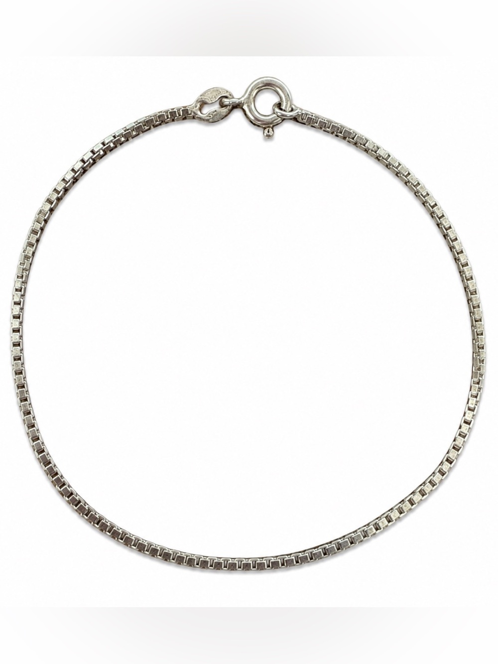 Sterling Silver Box Chain Bracelet 7” 925 Italy Classic Dainty Fine Jewelry